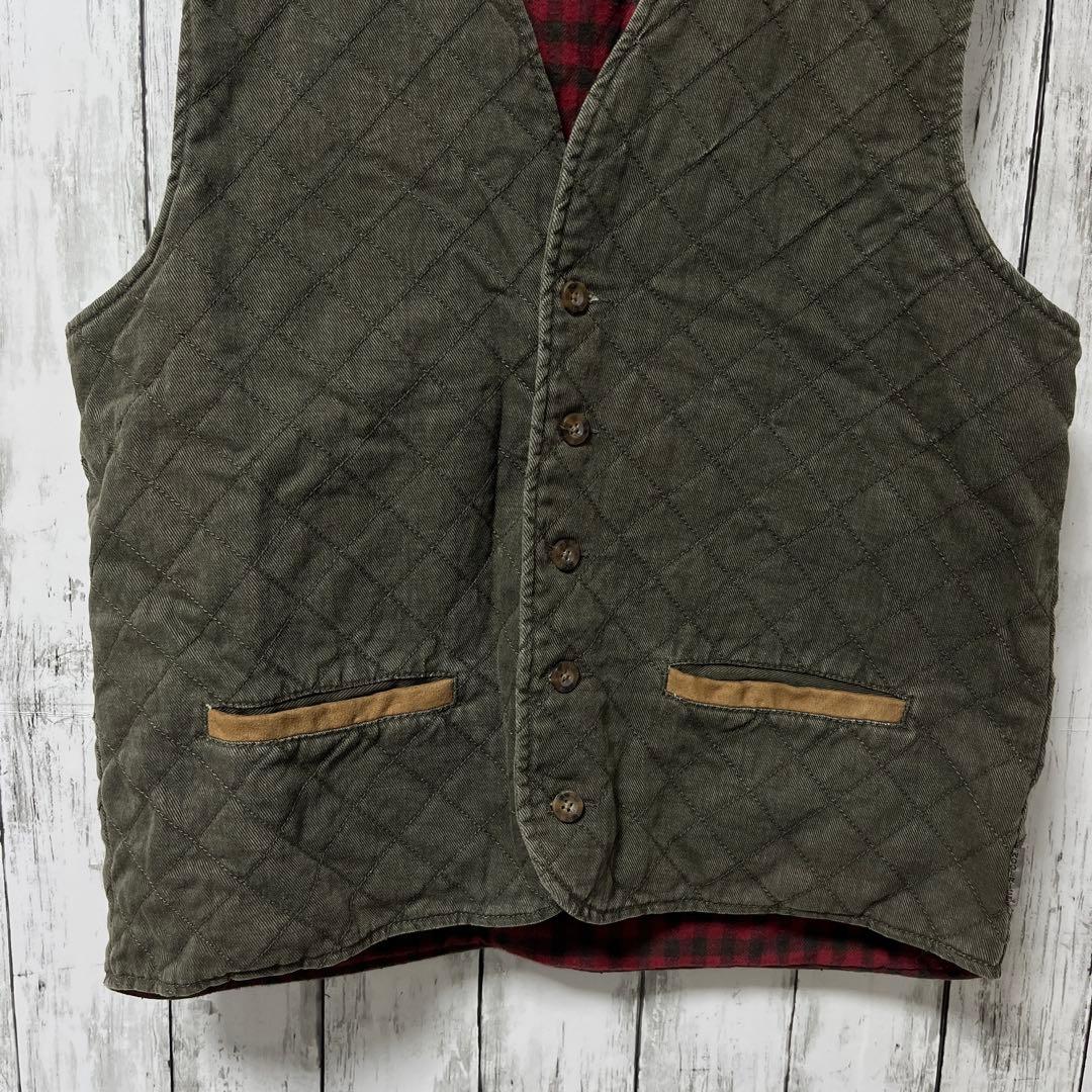 C2982 WOOL RICH キルティングベスト Mサイズ オリーブグリーン
