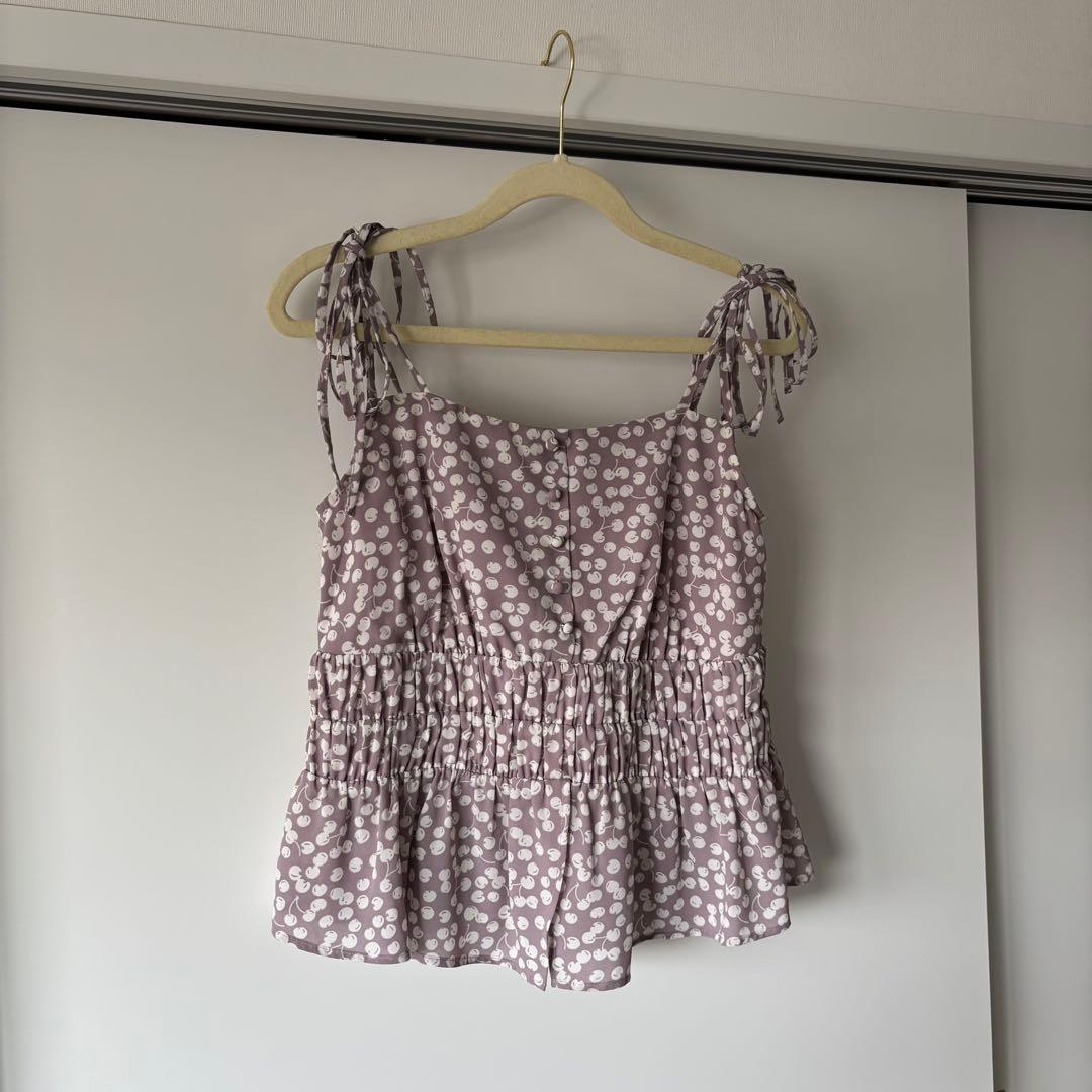 トップス Herlipto Cherry Pattern Strap Top S