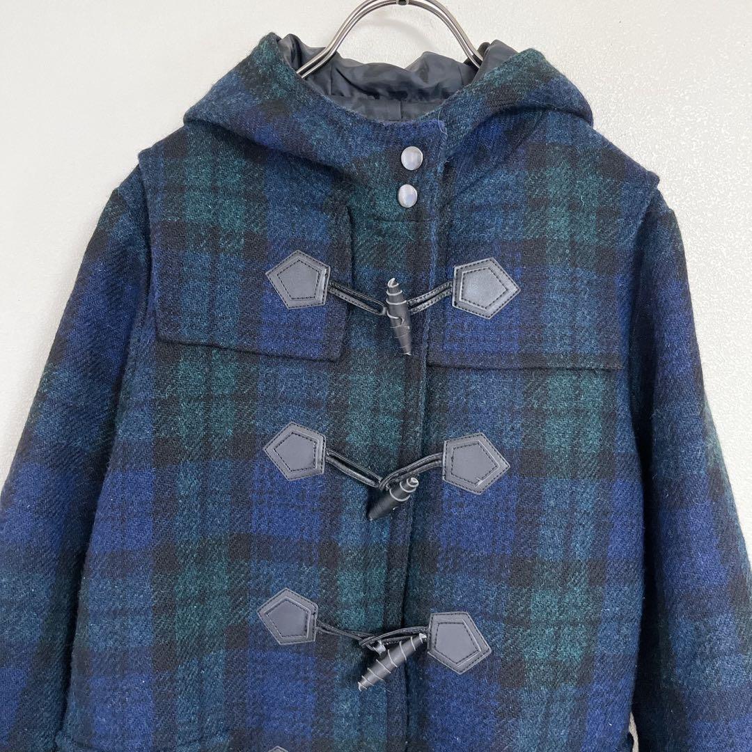 『Harris Tweed』ハリスツイード(M)ダッフルコート チェック ウール