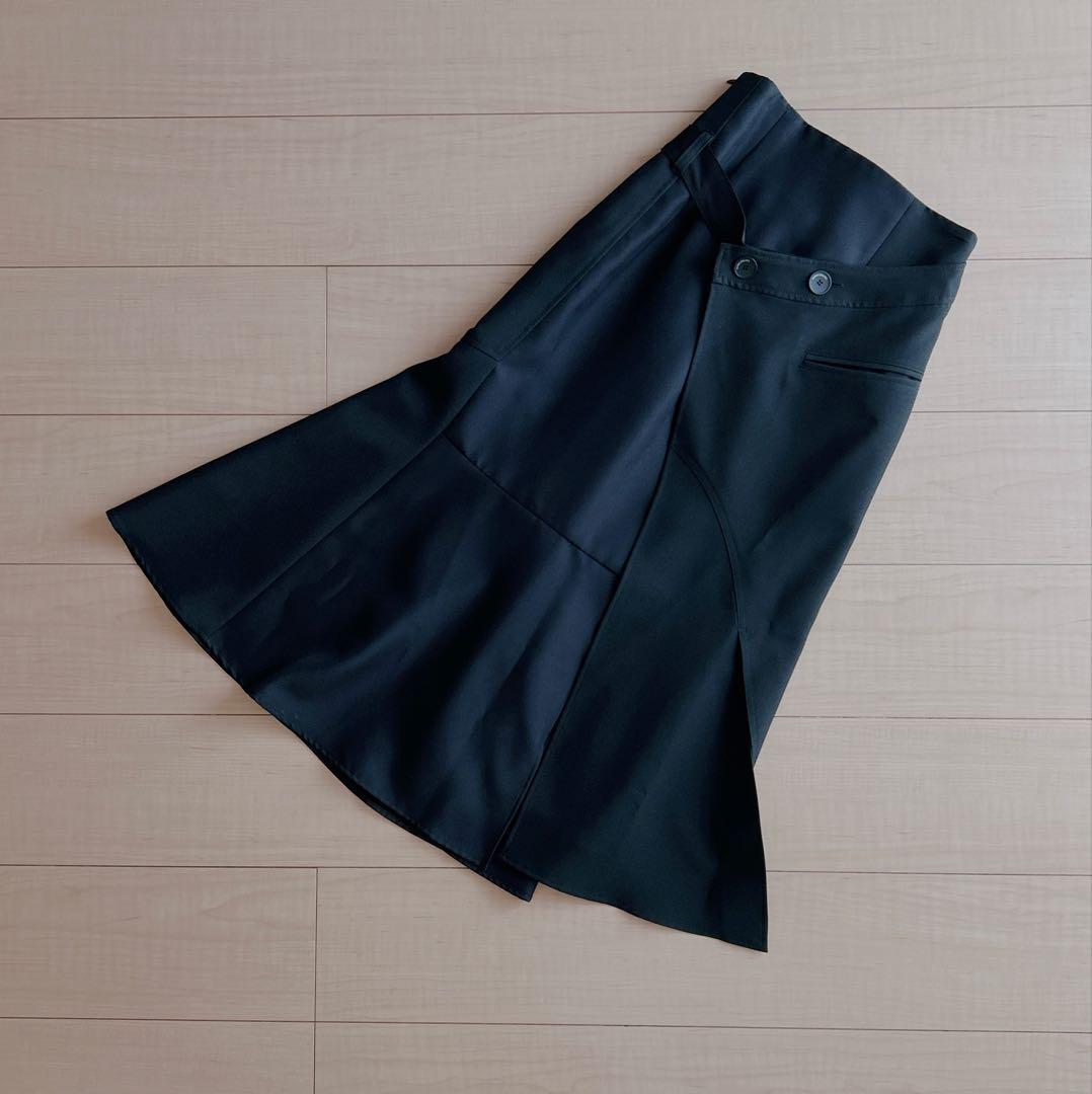 【ユナイテッドトウキョウ】美品 バックラップスカート ブラック ゴム仕様 S