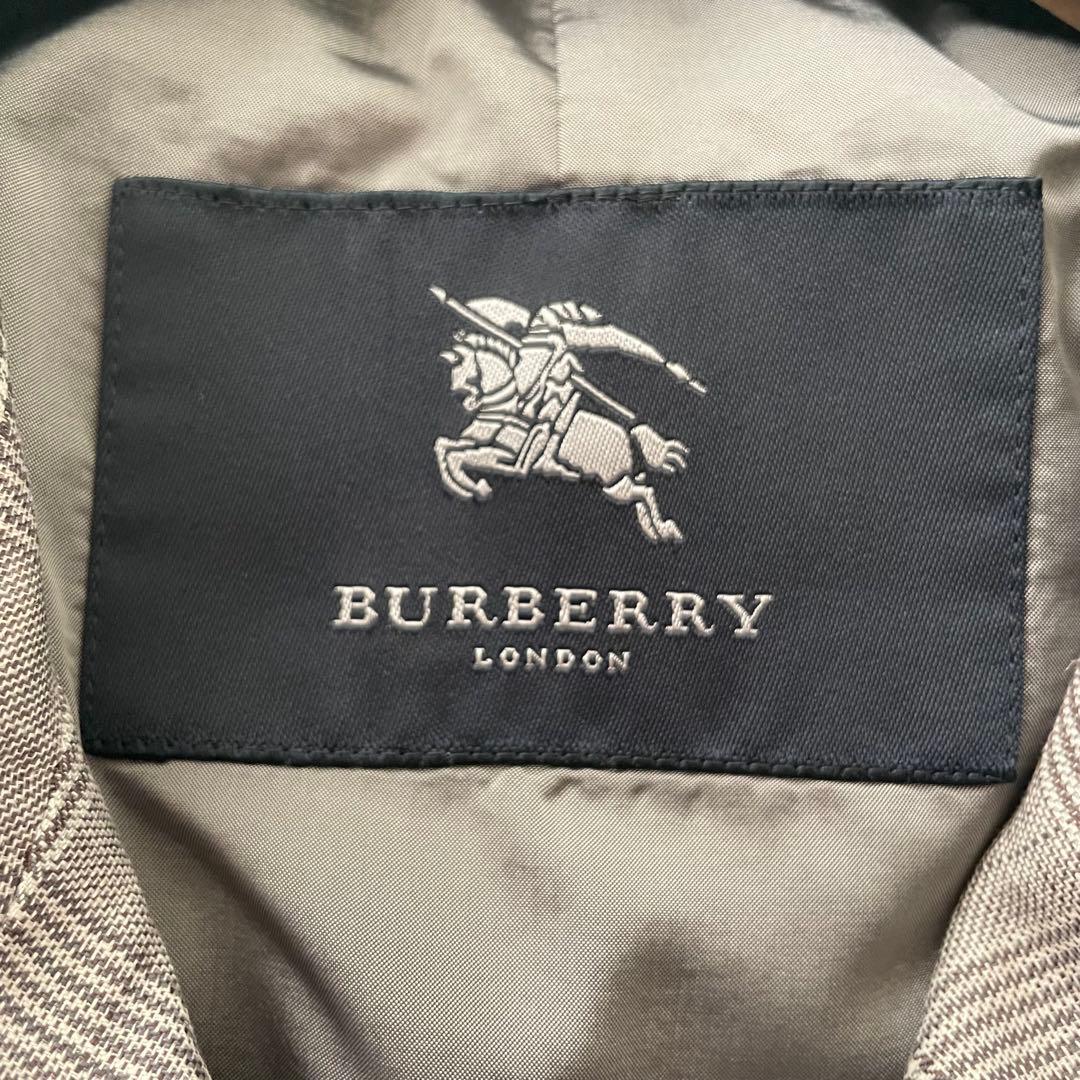 BURBERRY LONDON 麻100% 千鳥柄　トレンチ　コート　ジャケット