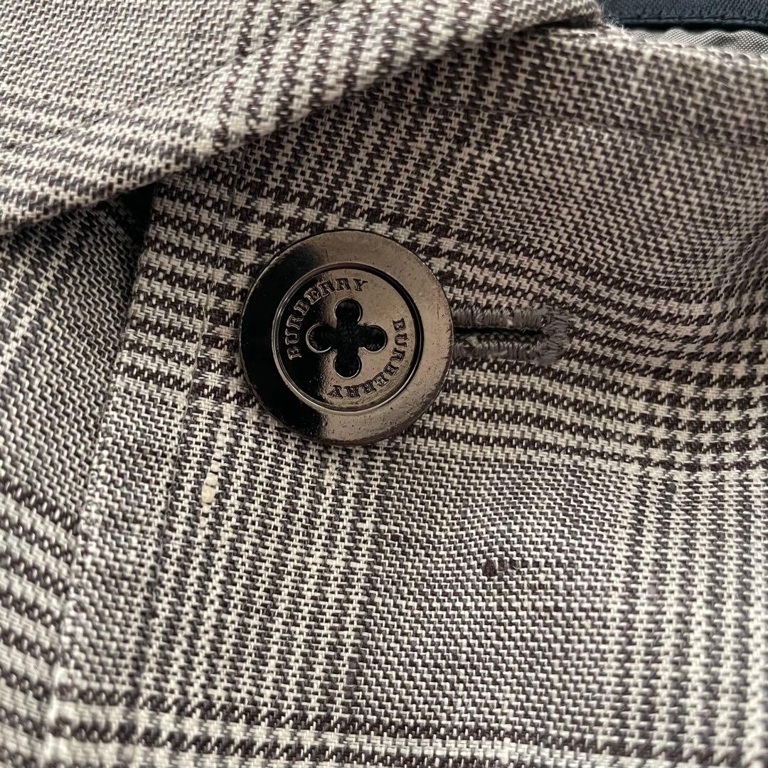 BURBERRY LONDON 麻100% 千鳥柄　トレンチ　コート　ジャケット