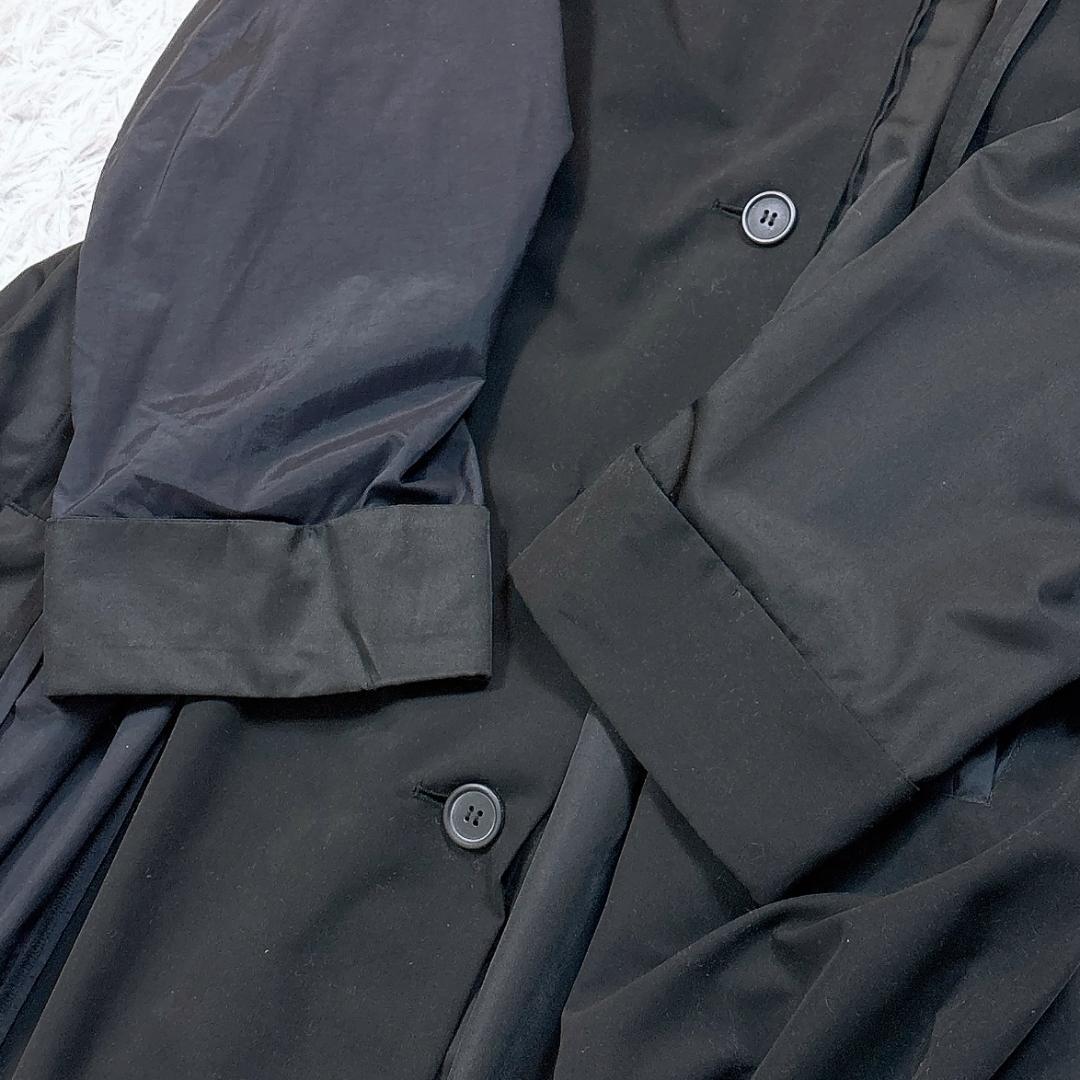 希少【極美品】MOYURU ロングコート 異素材切替 オーバーサイズ 黒 M−L