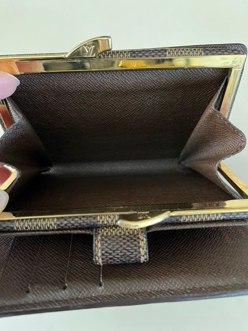 ルイヴィトン　ダミエ　ポルトフォイユ・ヴィエノワ　がま口　二つ折り財布　美品