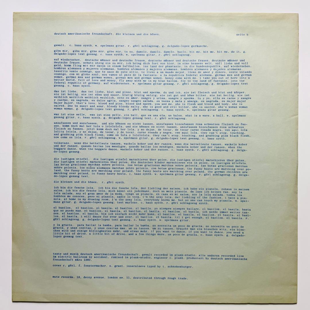 Deutsch Amerikanische Freundschaft レコード