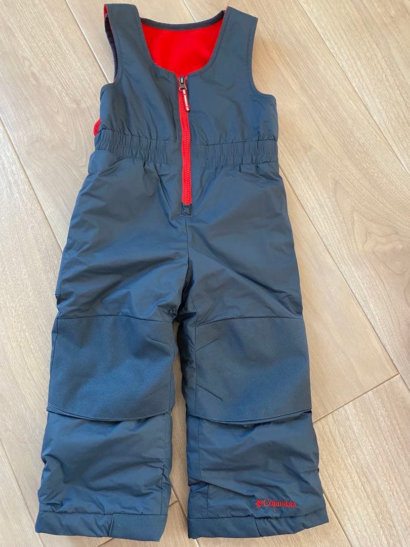 【値下げ】Columbia 子ども用 スノーウェア 上下セット グレー/レッド