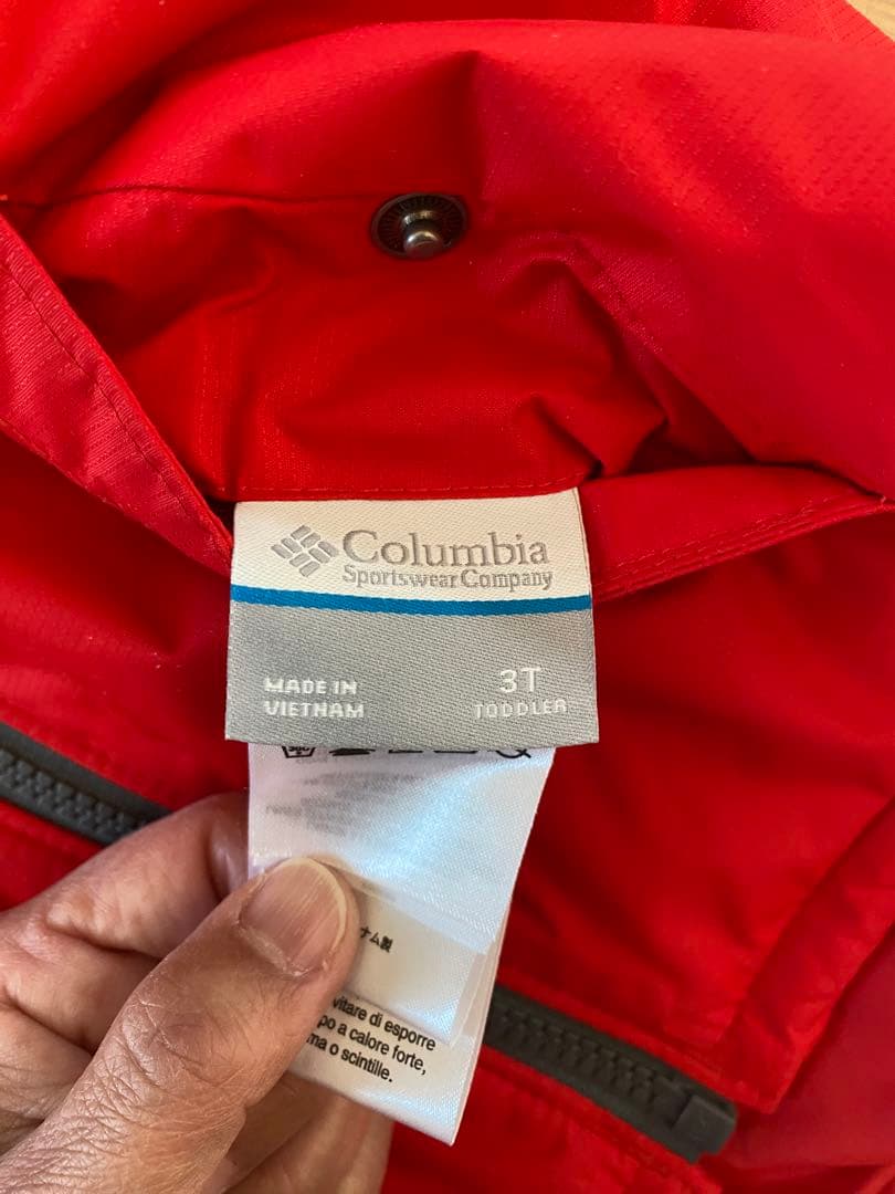 【値下げ】Columbia 子ども用 スノーウェア 上下セット グレー/レッド