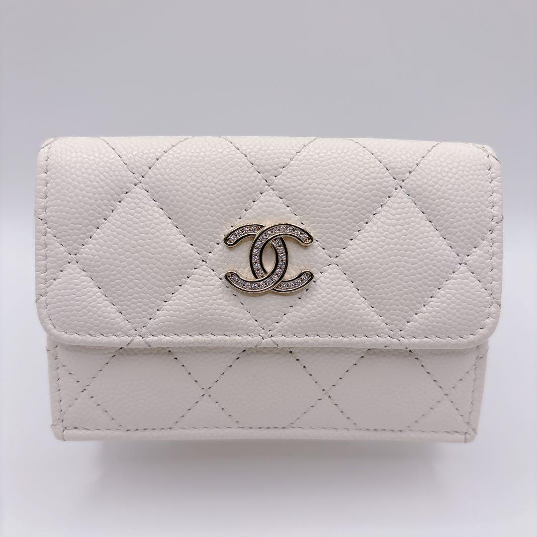 CHANEL シャネル キャビアスキン マトラッセ スモールフラップウォレット