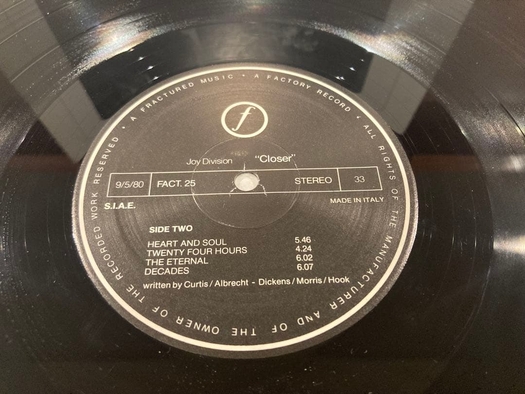 JOY DIVISION ジョイ ディヴィジョン CLOSER LP イタリア盤