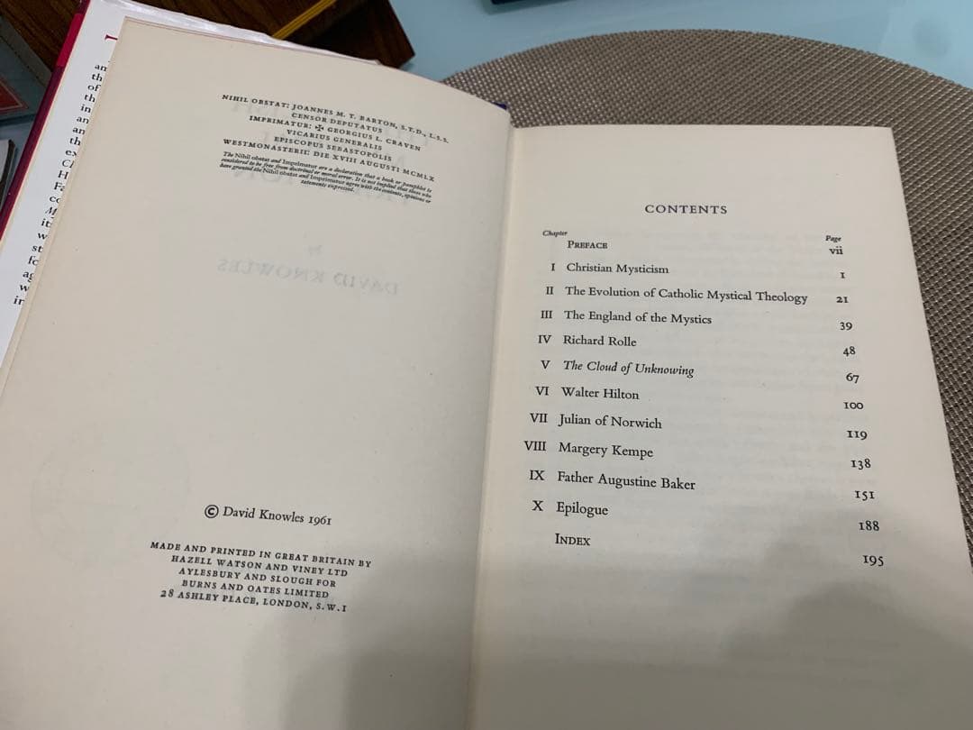 希少1961年　The English Mystical Tradition
