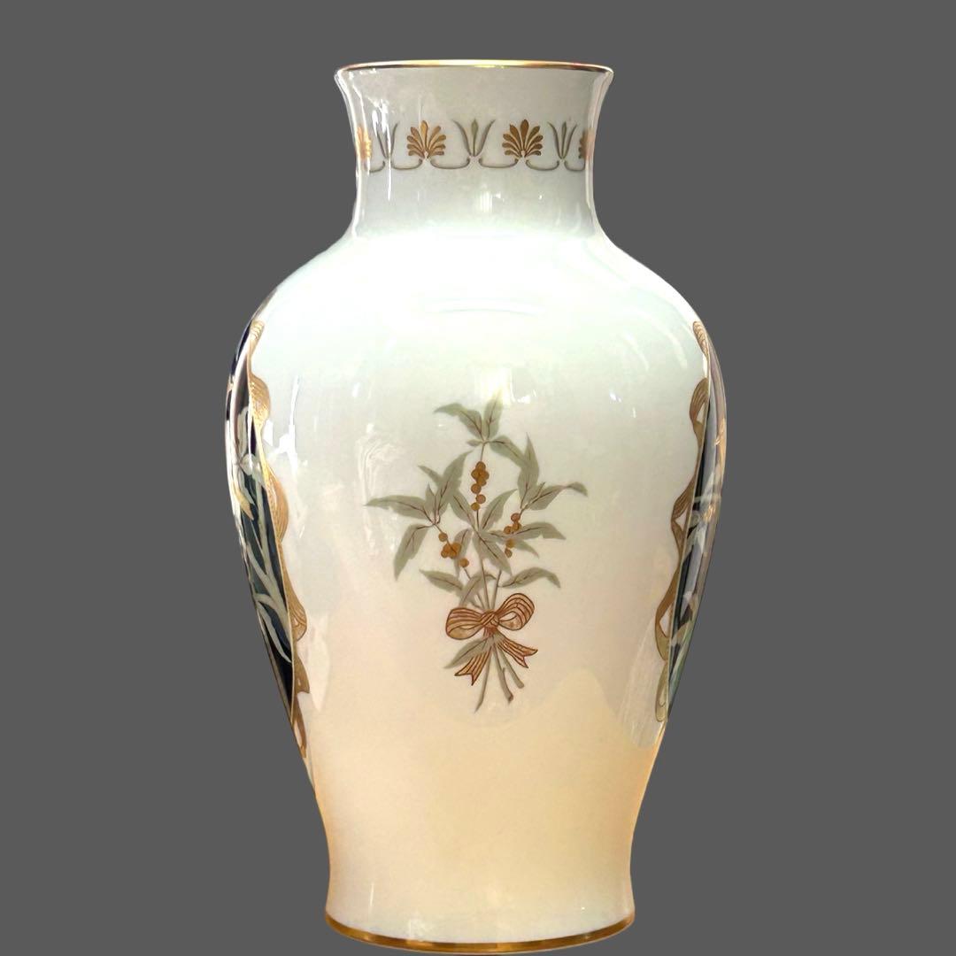 大倉陶園 花瓶 花鳥紋絵
