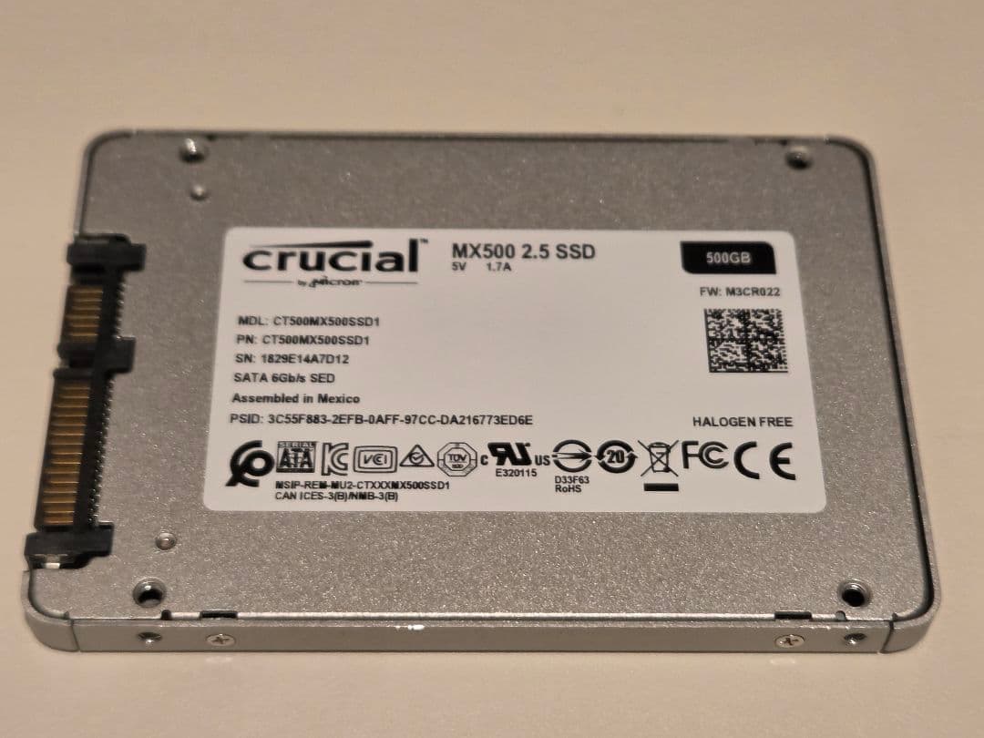 Crucial MX500 500GB◆2.5インチSSD