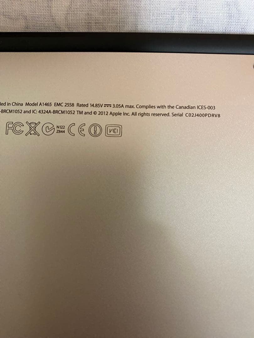 MacBook本体 Mac Book Air 11 inch mid,2012