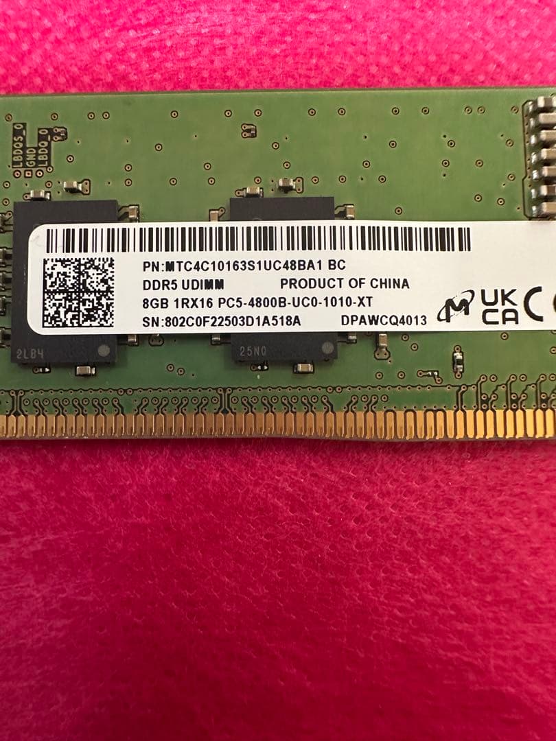 DDR5-4800 8G 1枚