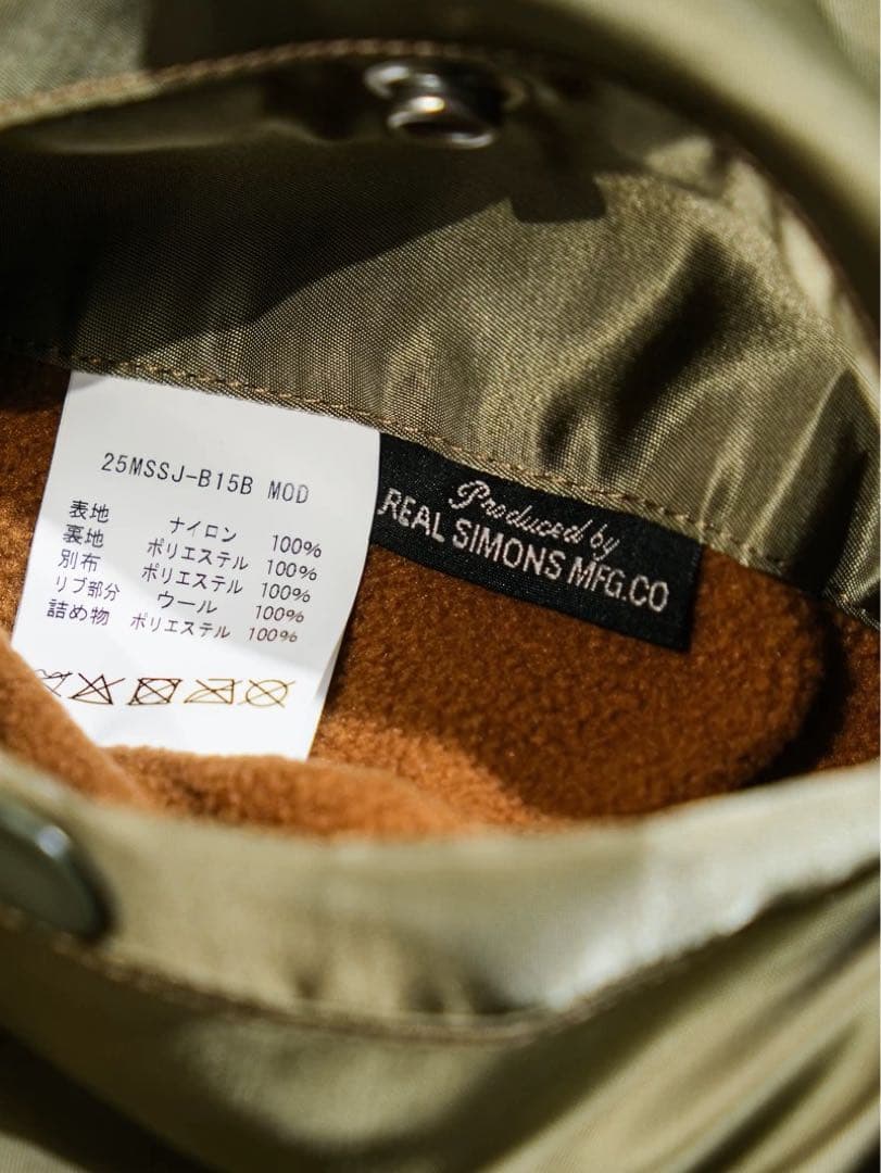 40 Lサイズ希少B-15B初期型復刻MA-1前身ムートン REALSIMONS