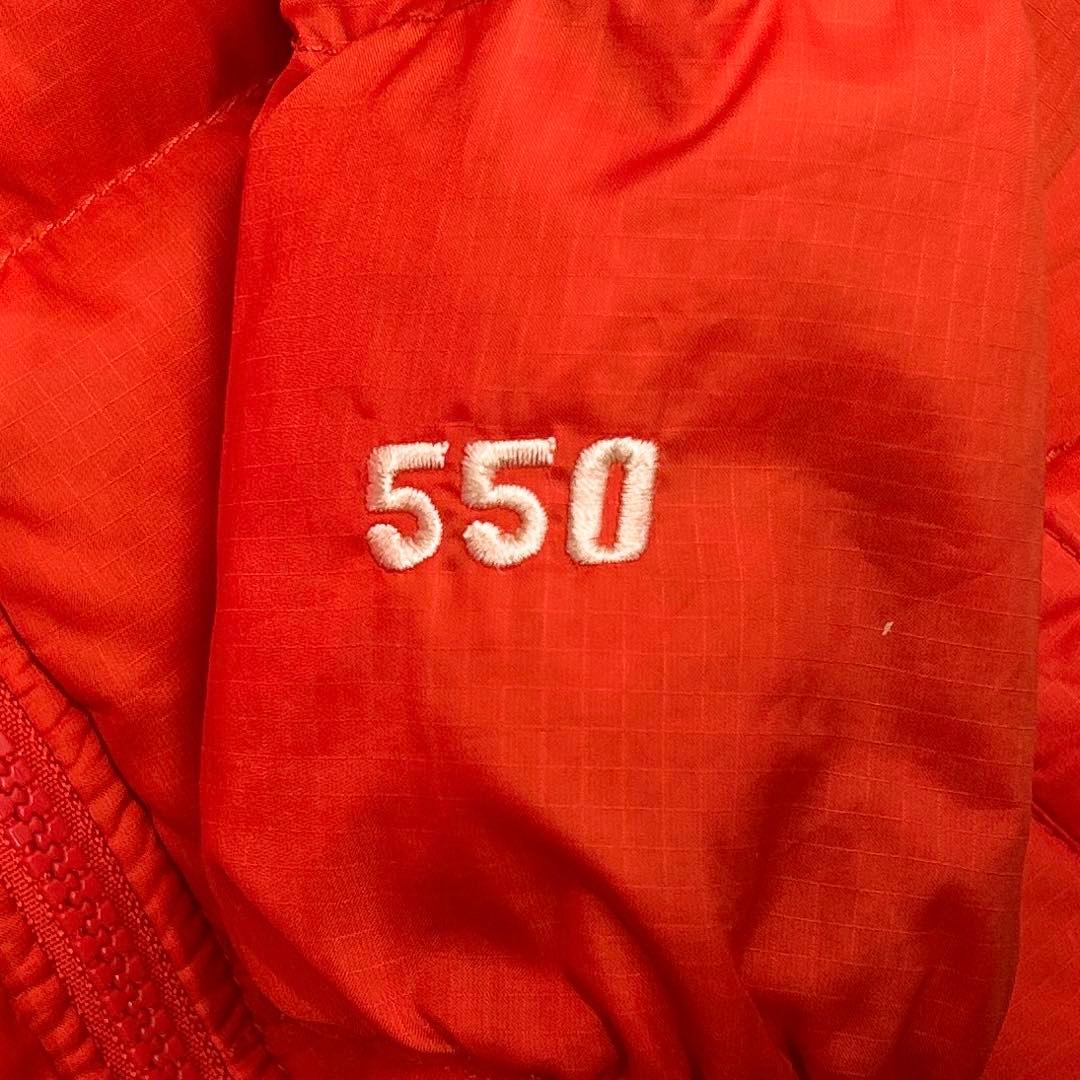 ノースフェイス 550フィル ダウンジャケット レッド×ネイビー 90