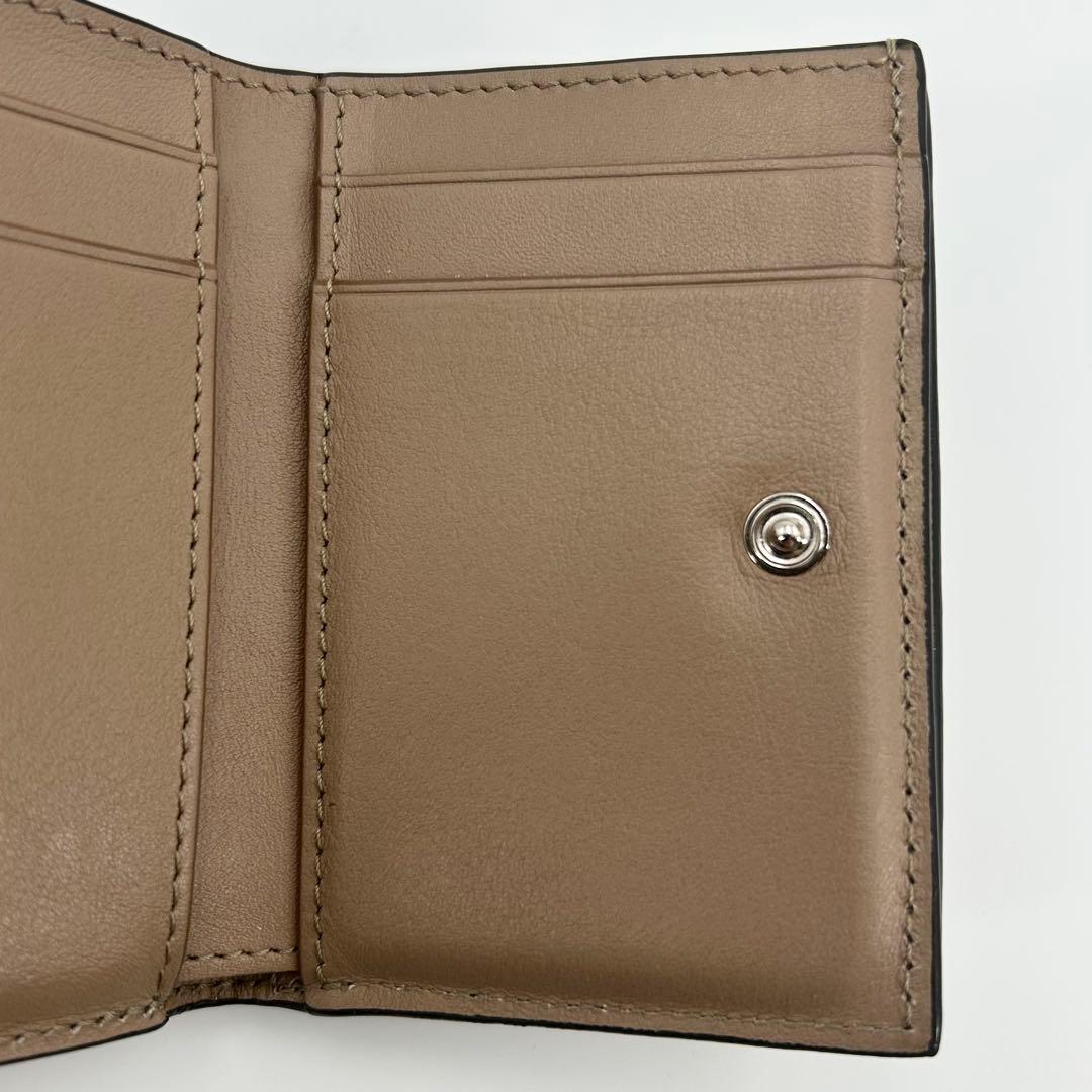 極美品✨LOEWE 折り財布 アナグラム トライフォールド レザー ベージュ