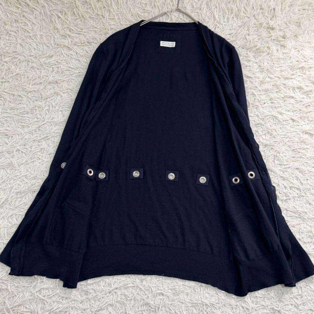 17217✨ブルネロクチネリ XXL ウール カーディガン デザイン ネイビー