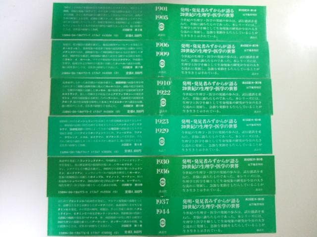 ノーベル賞 講演 生理学・医学 1901-1979 全15冊揃い