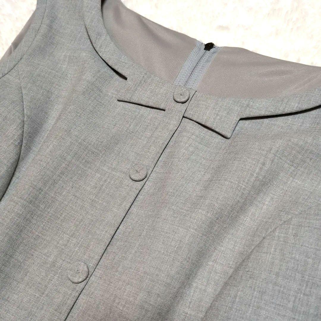 美品✨ FOXEY　タキシードフレア ワンピース　ソフィーグレー　リボン　38