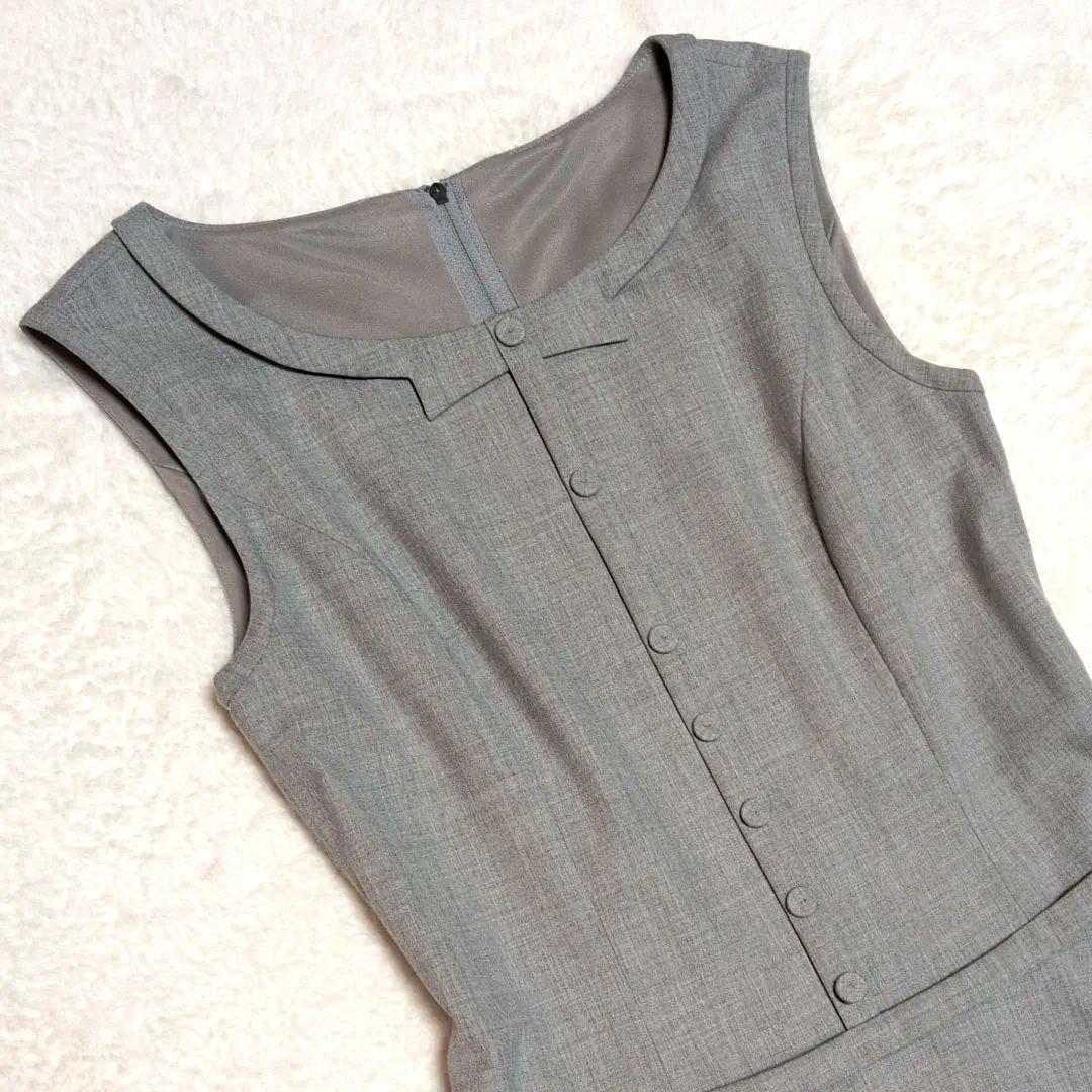 美品✨ FOXEY　タキシードフレア ワンピース　ソフィーグレー　リボン　38