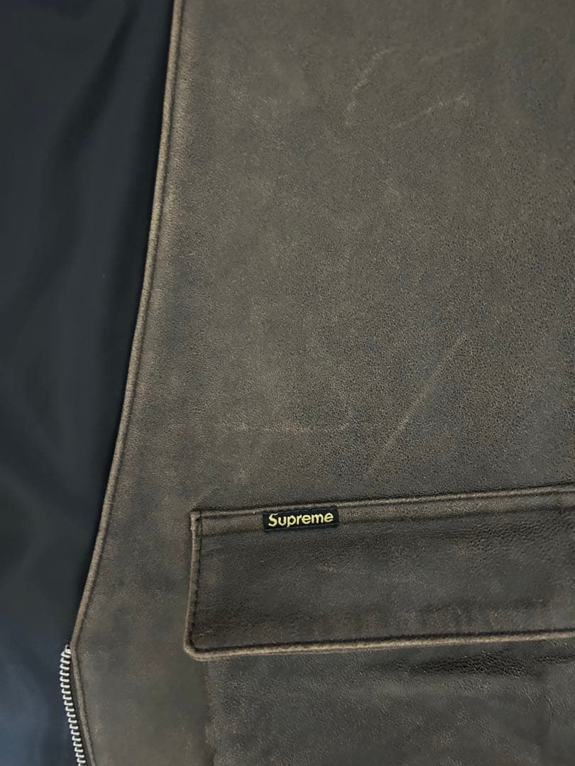 Supreme ブラウンレザーベスト Lサイズ
