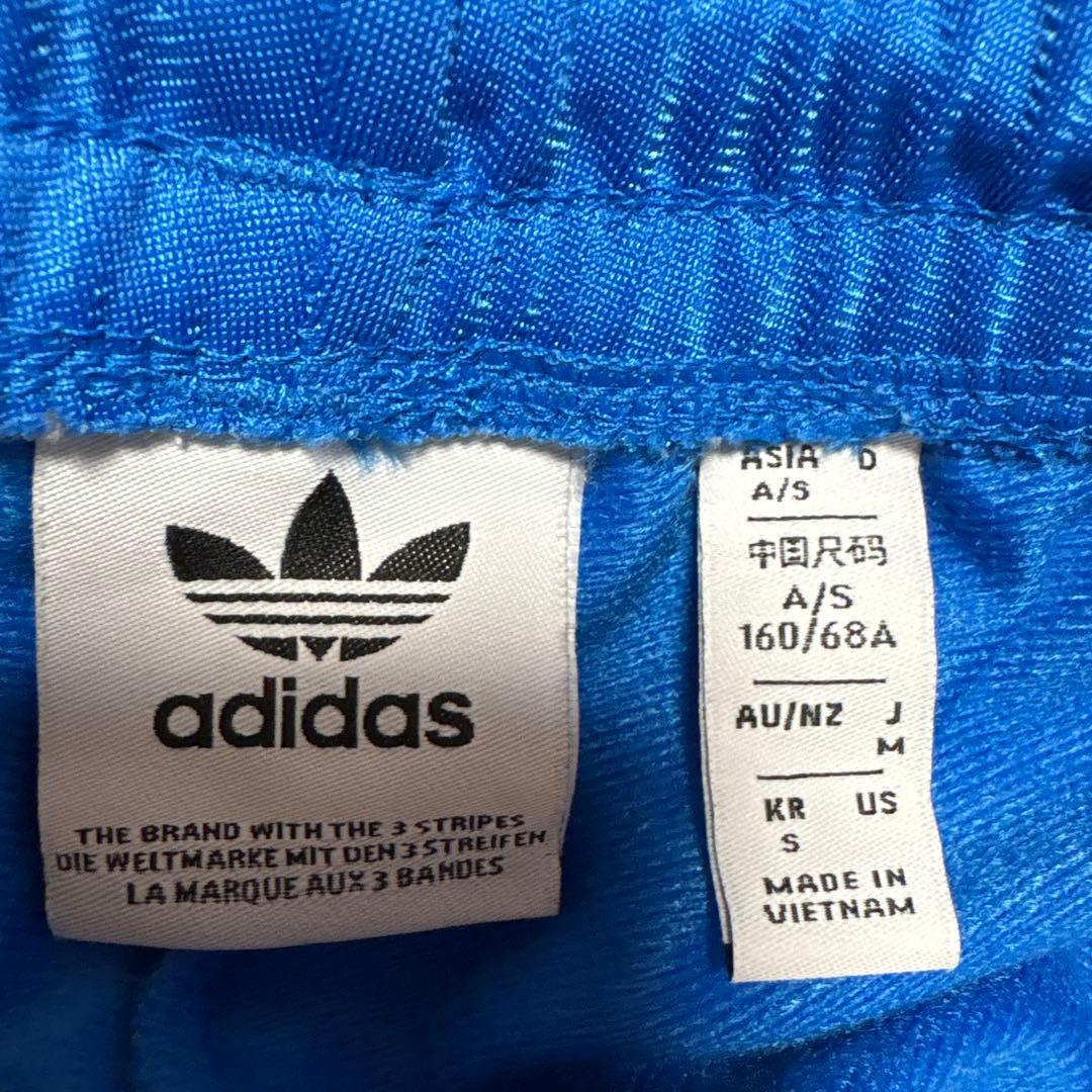 ね*。様 adidas アディブレイクトレーニングパンツ 青 3本ライン　レディ