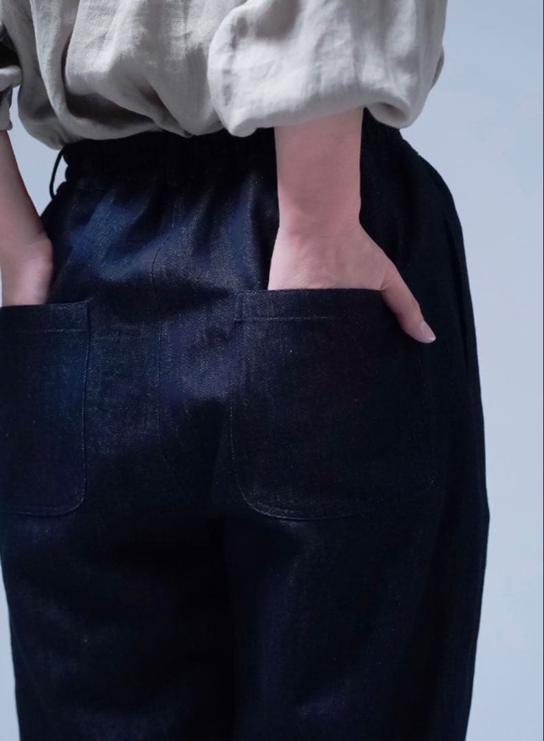 美品　wafu. リネン デニムパンツ　コットン