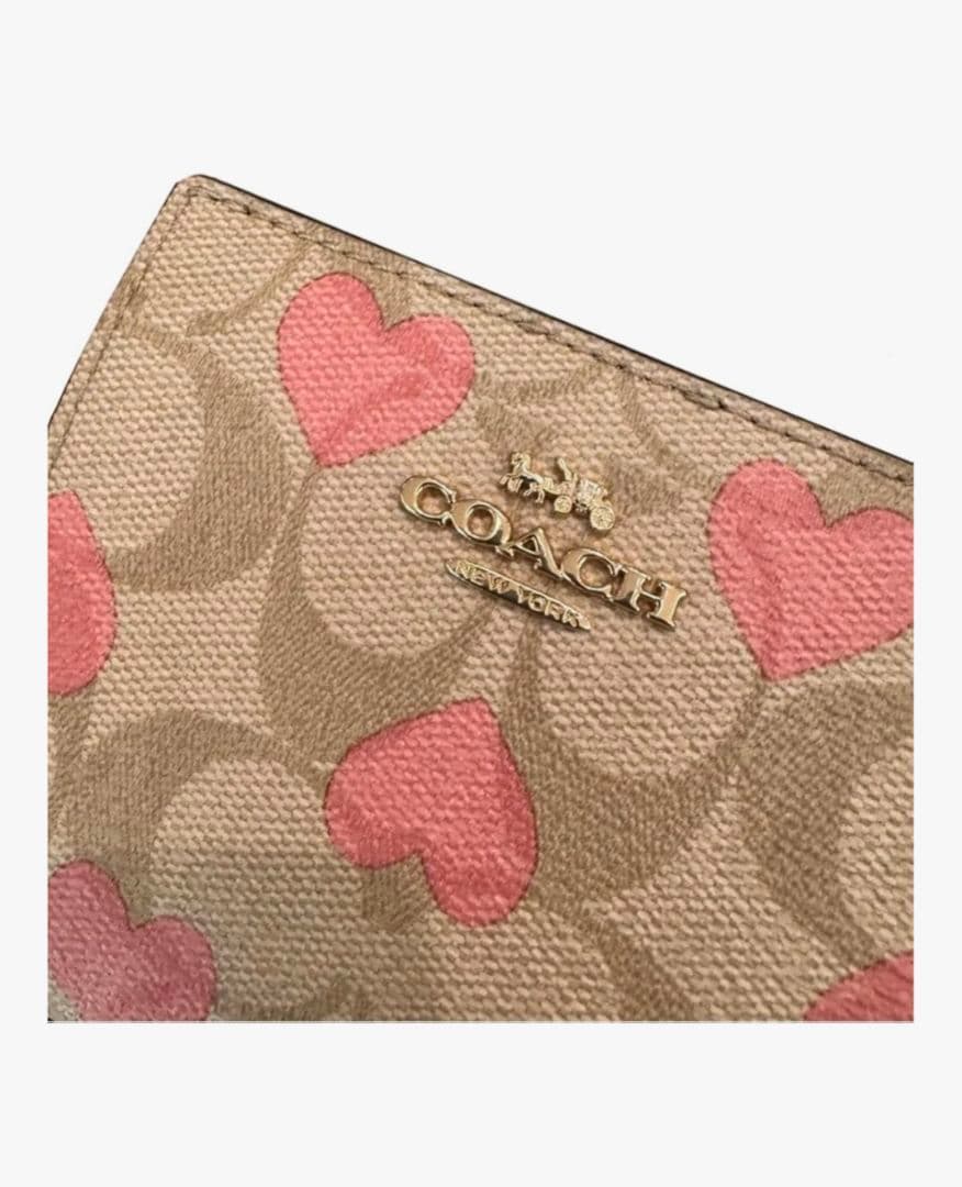 COACH ハート柄 二つ折り財布 並行輸入品:アウトレット品