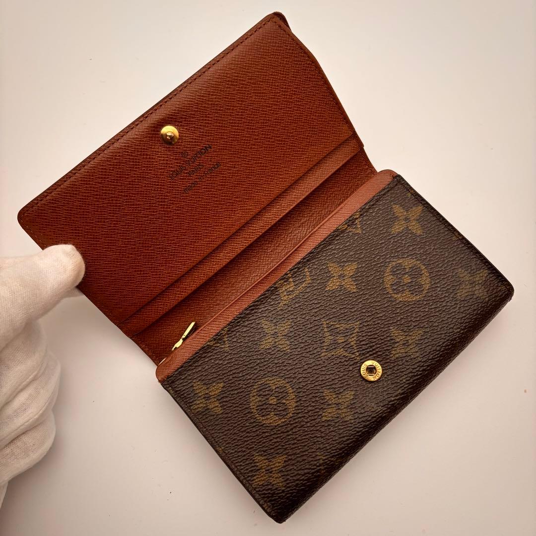 【鑑定済み】ルイヴィトン✨ポルトモネビエ トレゾール✨モノグラム✨二つ折り財布