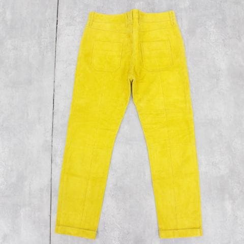 ◇GUCCI イエロースエード トナカイ革 ロールアップ メンズパンツ