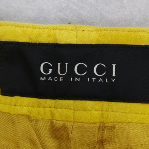 ◇GUCCI イエロースエード トナカイ革 ロールアップ メンズパンツ