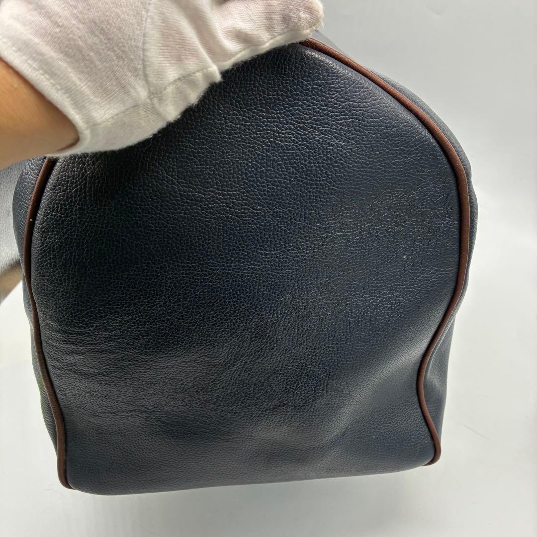 美品】ダンヒル dunhill ボストンバッグ　レザー　ネイビー　廃盤　希少