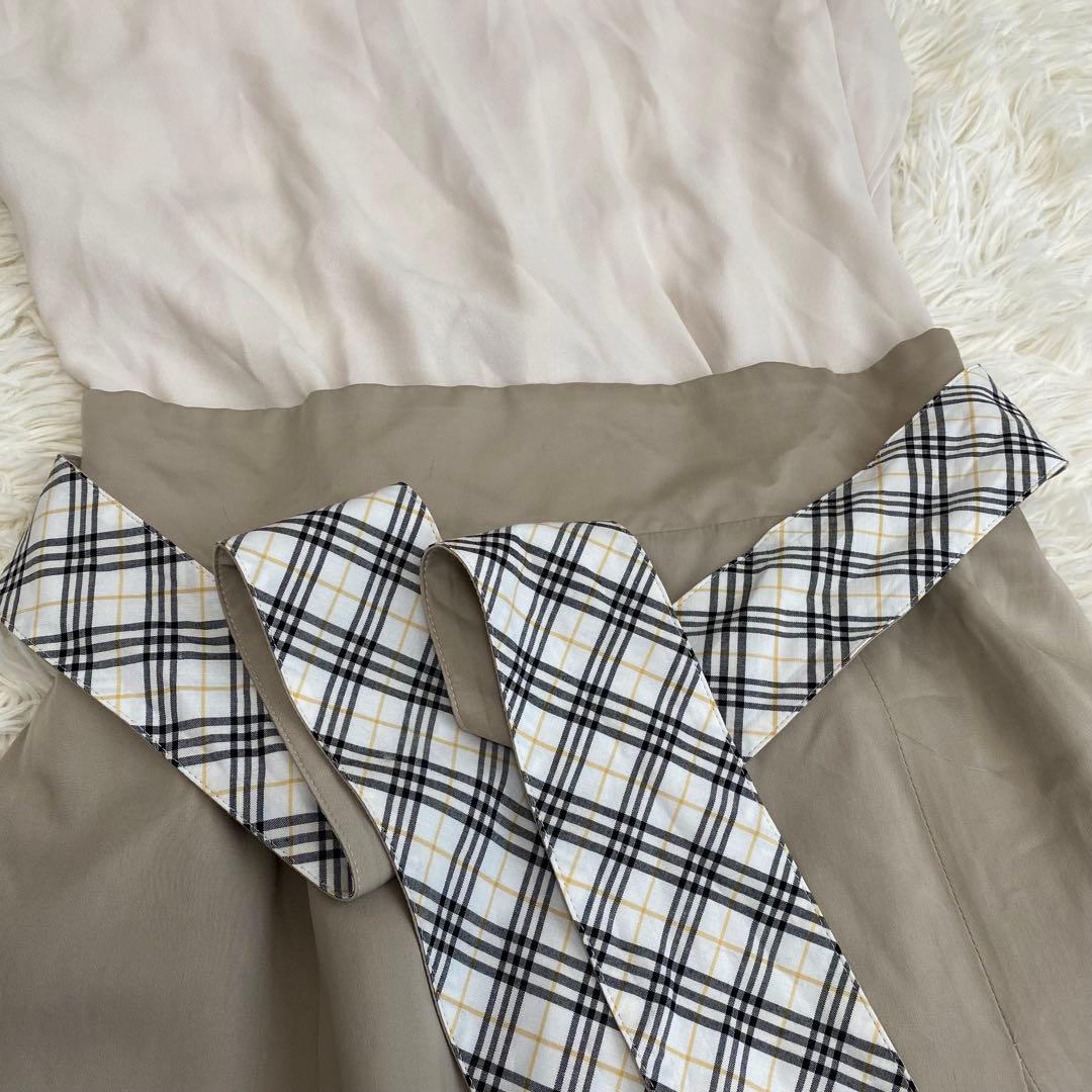 BURBERRY BLUE LABEL ノースリーブドッキングワンピース フリル