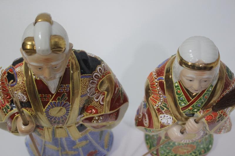◆九谷焼　大きめな高砂人形　夫婦円満　縁起物　工芸品