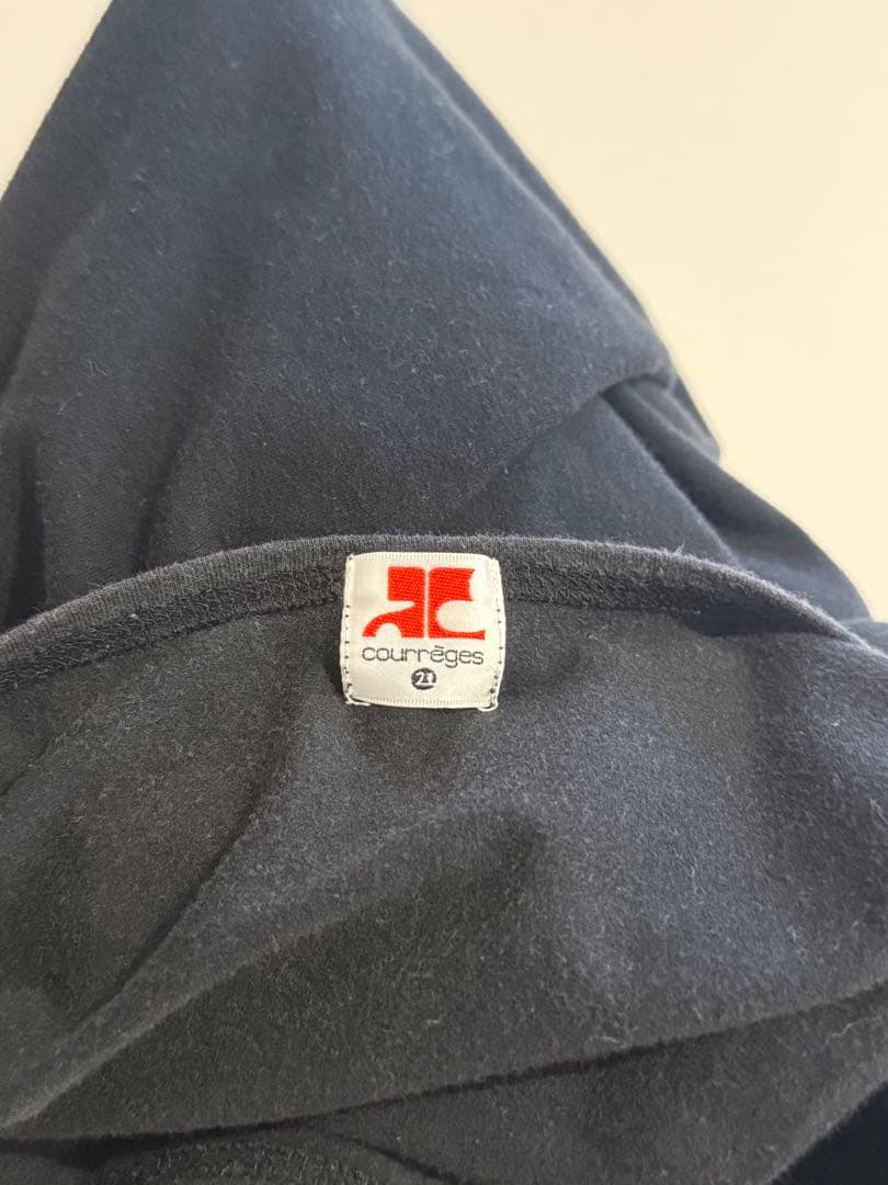 courrèges 21 クレージュ Tシャツ 黒 ラメ 半袖