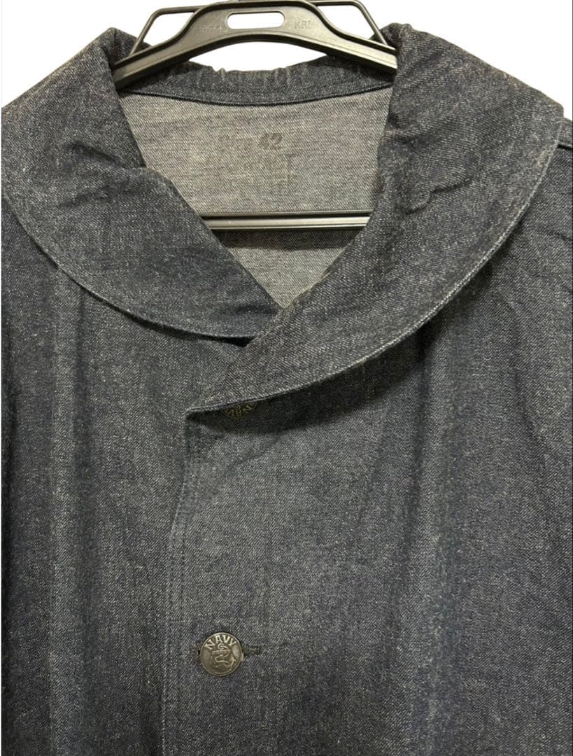 美品バズリクソンズ ショールカラーデニムカバーオール　42　US NAVY