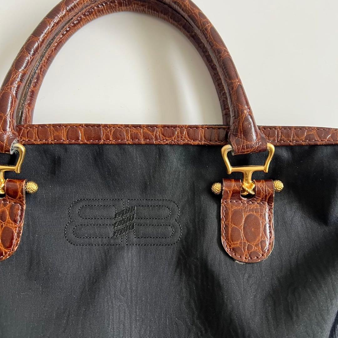 バッグ BALENCIAGA BB CROCO MINI BOSTON BAG