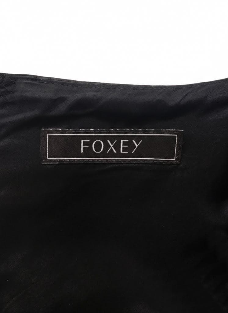 定価14万 最安値 FOXEYフォクシー シルクウールワンピ ダークグレー 40