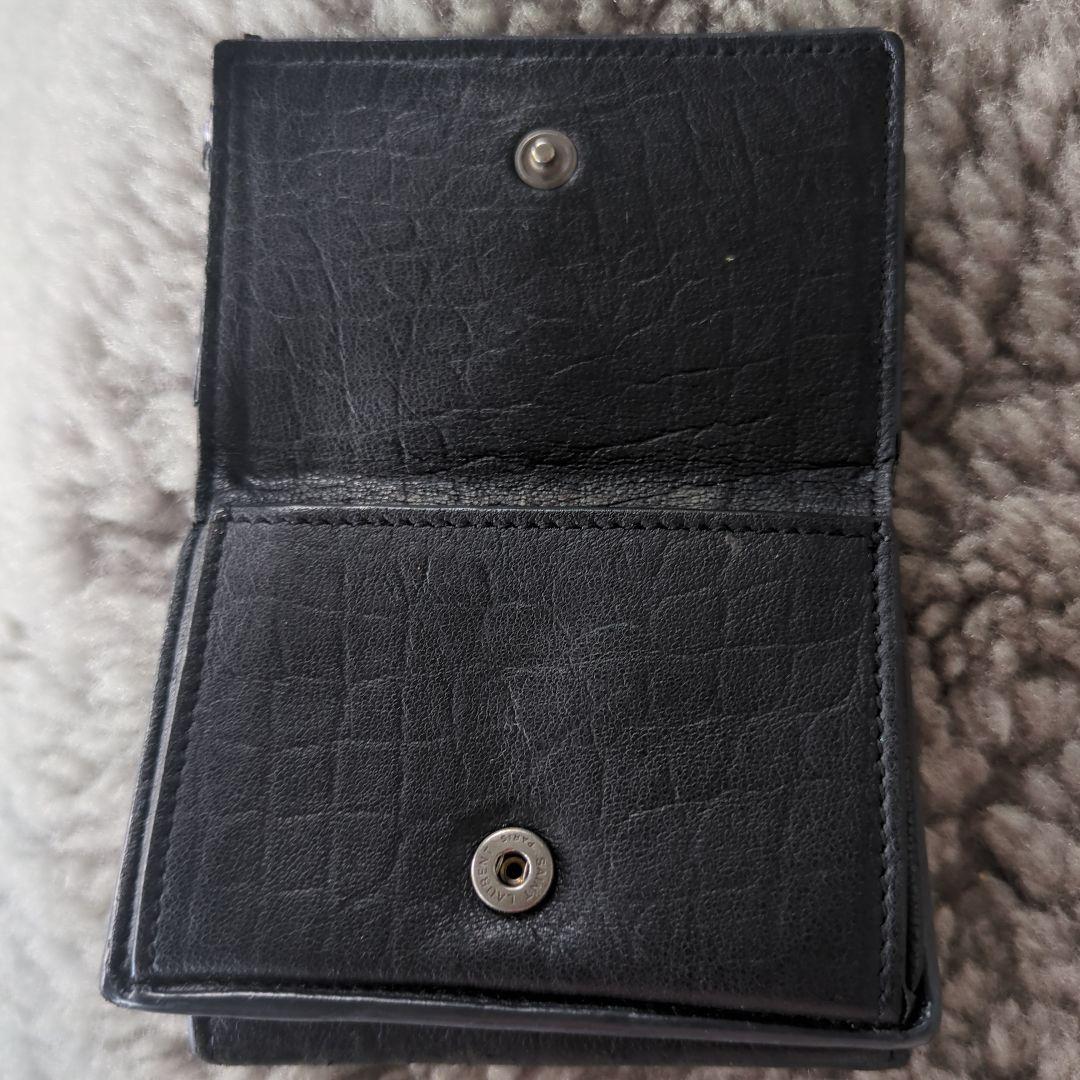 SAINT LAURENT ブラック 三つ折り財布　ミニ