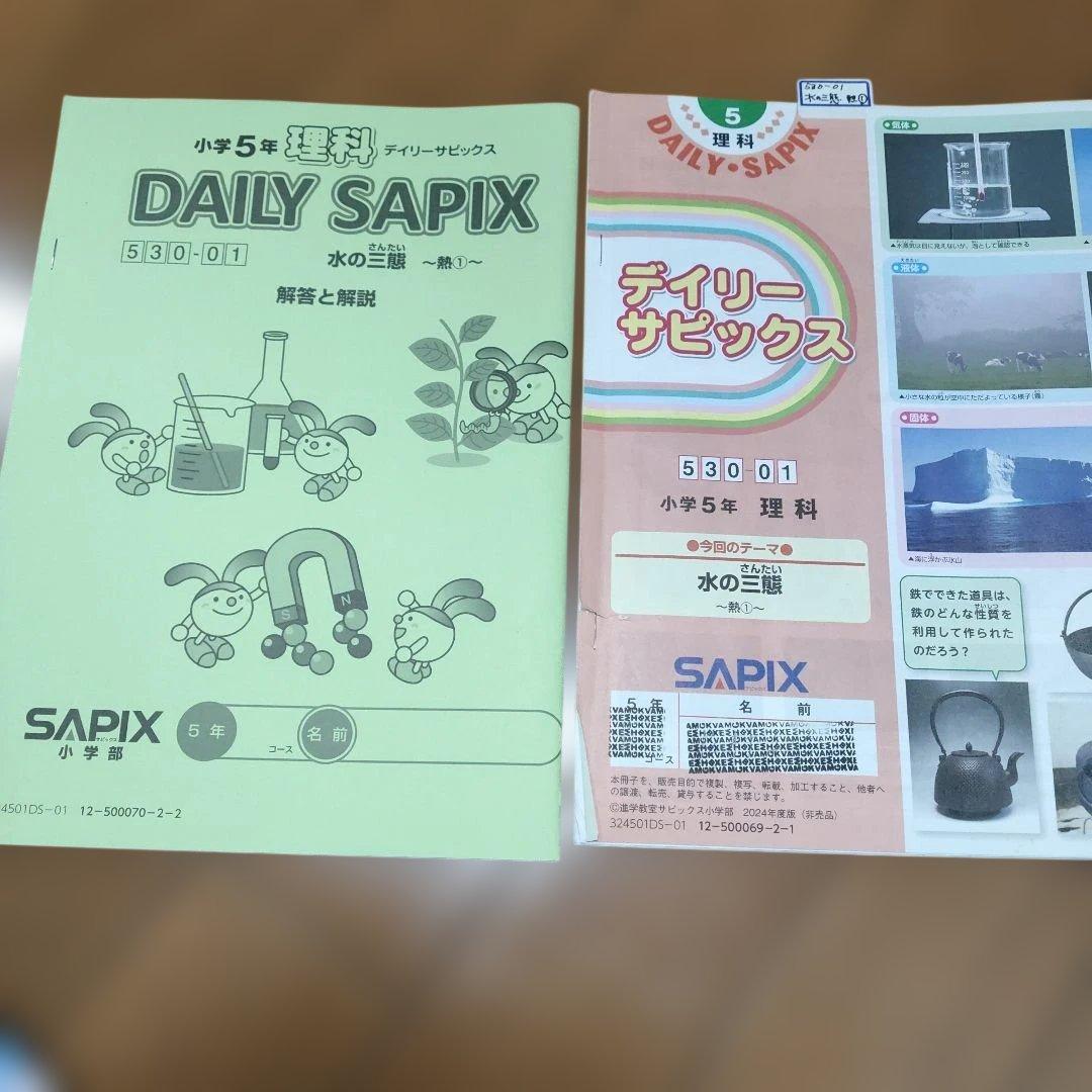 サピックス　SAPIX 小学5年 理科 教材　通常授業 夏期講習 など