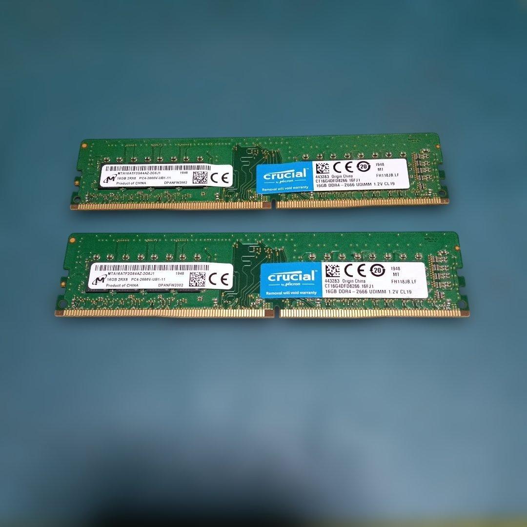 Crucial 16GB DDR4 2666MHz メモリ