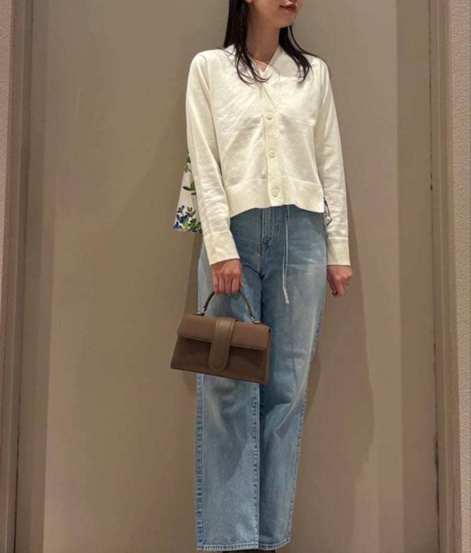 新品♡ カシミヤコットンボタニカルドッキングカーディガン