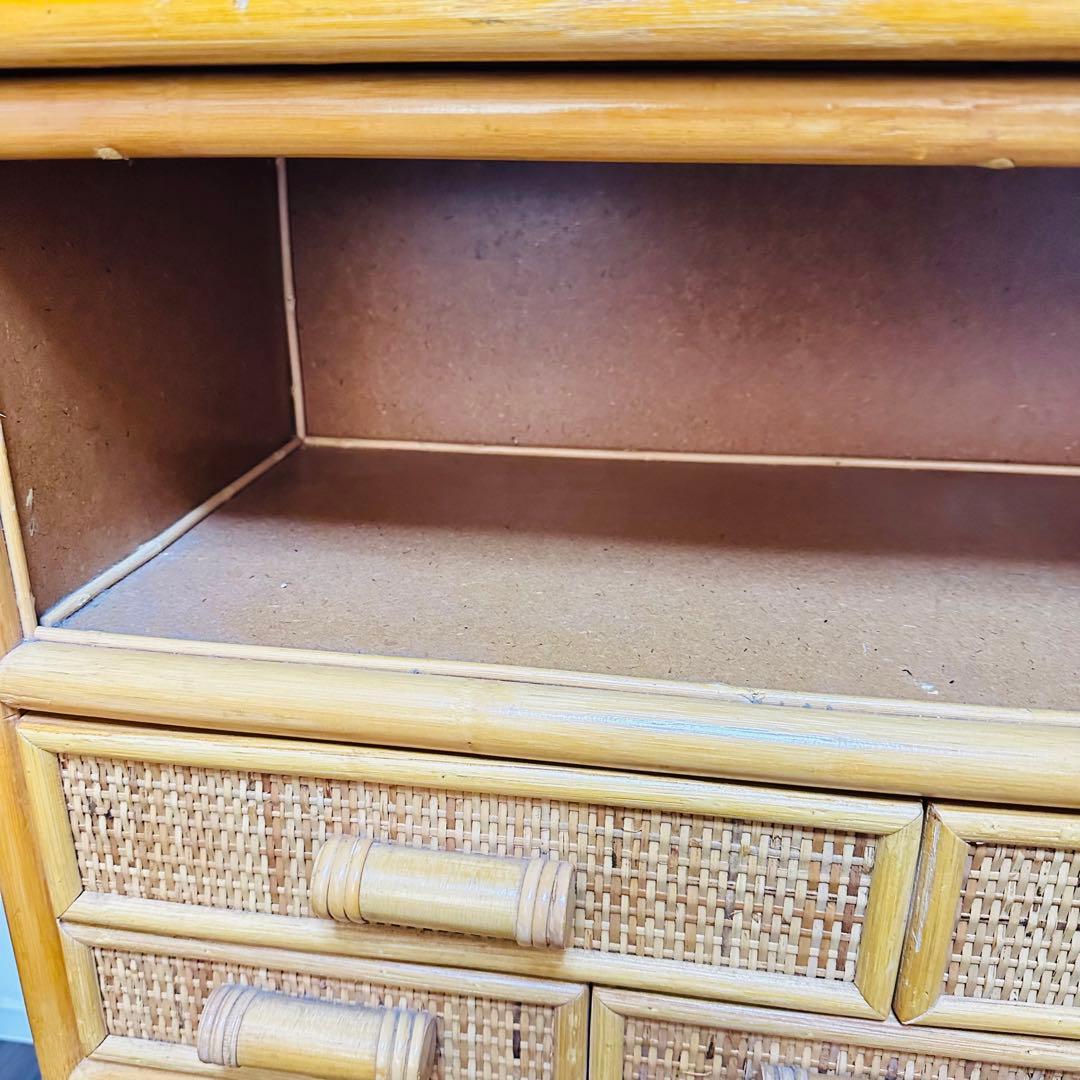 昭和レトロ エスニック アジアン 籐家具 ラタン 古民具 古道具 ラック