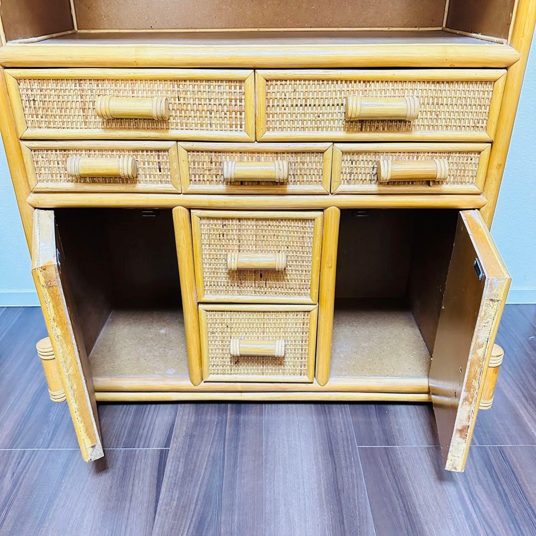 昭和レトロ エスニック アジアン 籐家具 ラタン 古民具 古道具 ラック