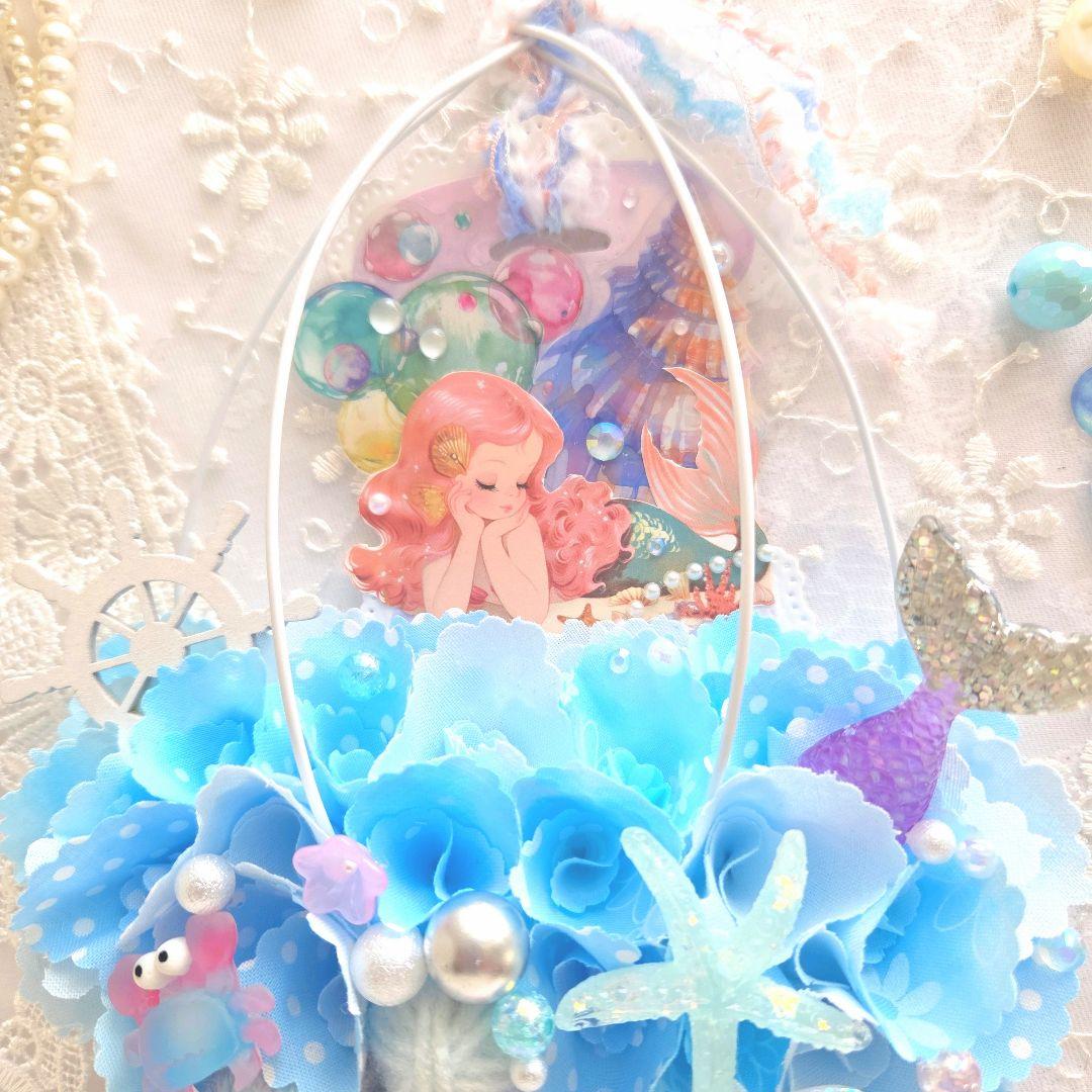 専用　布リース*バスケット　down to the sea*　マーメイドリース