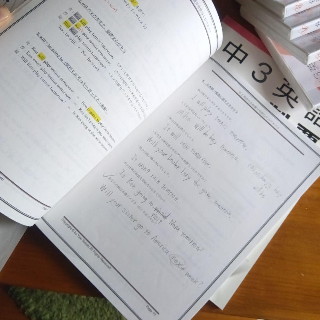 中2英語完全制覇 9時間DVD テキスト 佐々木勇気