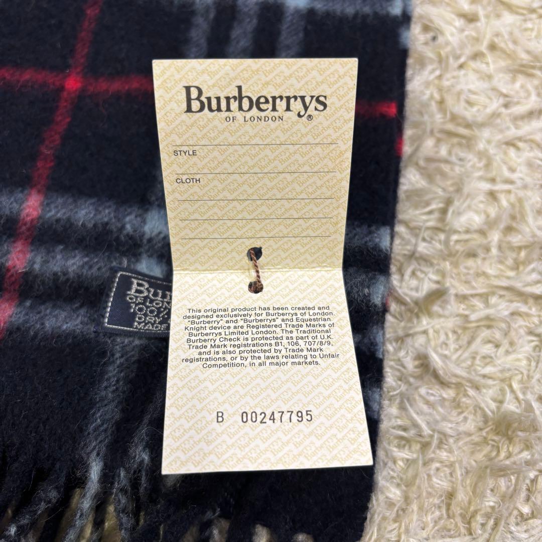 タグ付き新品　バーバリーズ　イギリス製　チェック　カシミヤ　マフラー