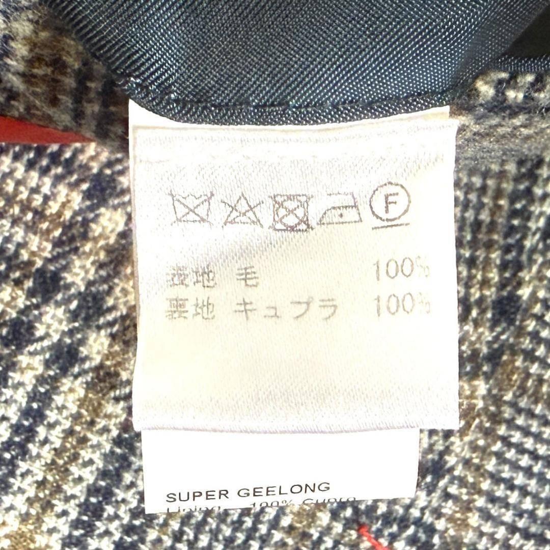 J6103 美品 イザイア SAILORチェック柄ジャケット グレーネイビー46