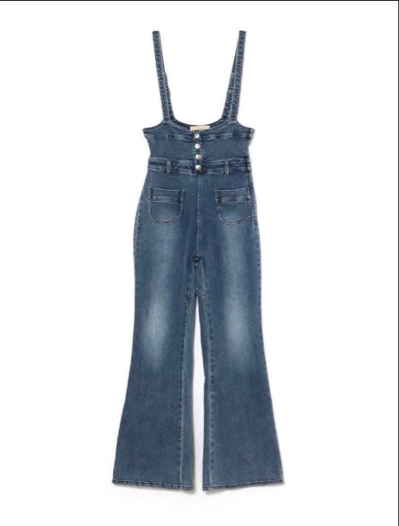 パンツ andmary Heart hip denim allinone blue